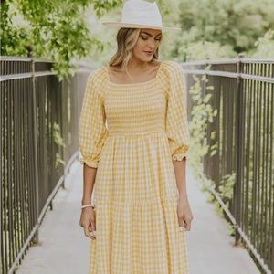 Roolee Sunshine Plaid Midi Dress